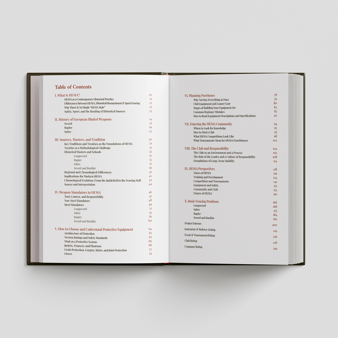 HEMA MANUAL TABLE OF CONTENTS